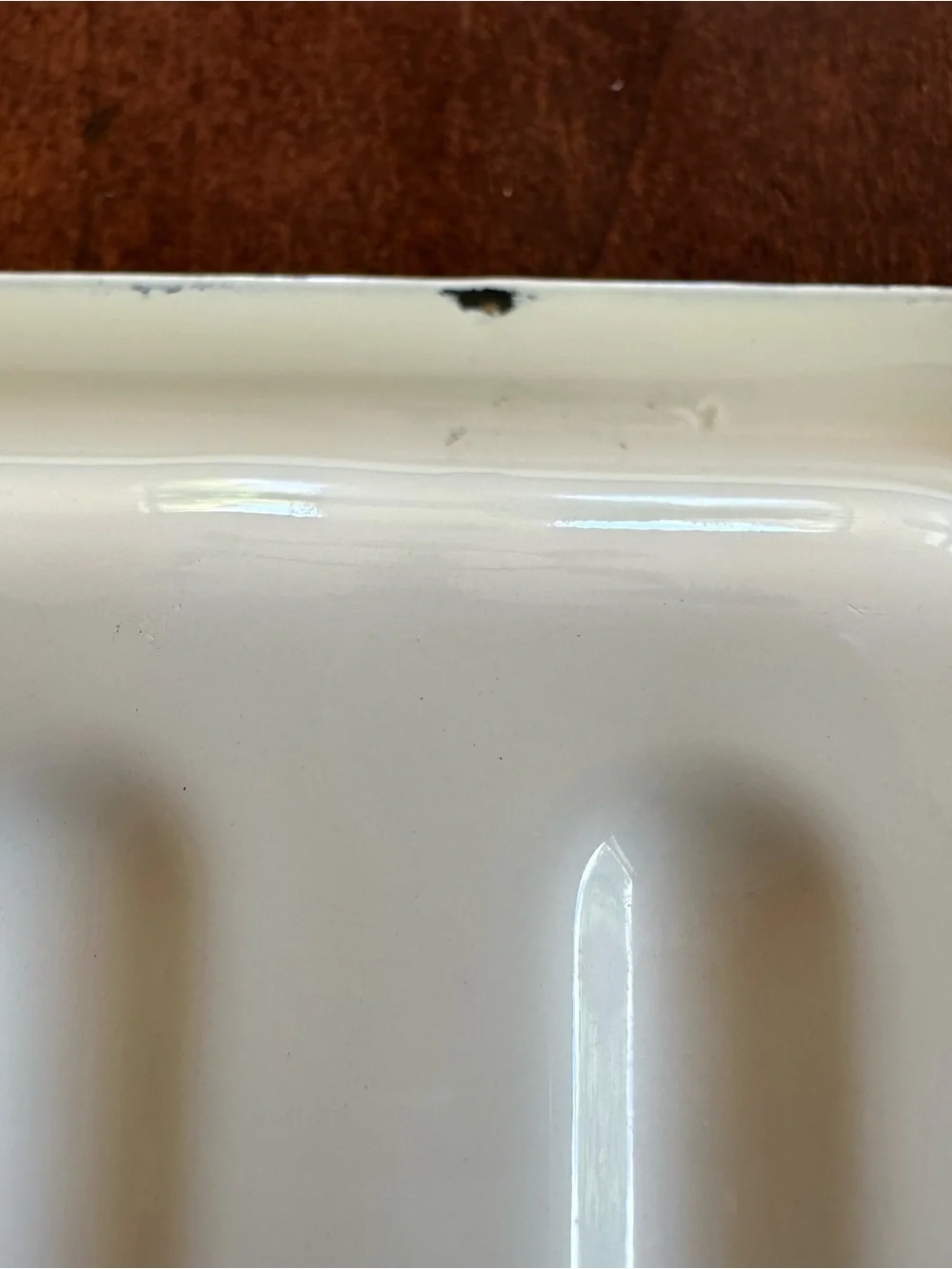 Mackenzie Childs Royal Check Blue & White Enamel Soap Dish